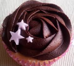 cupcake de Vainilla con cubierta de chocolate